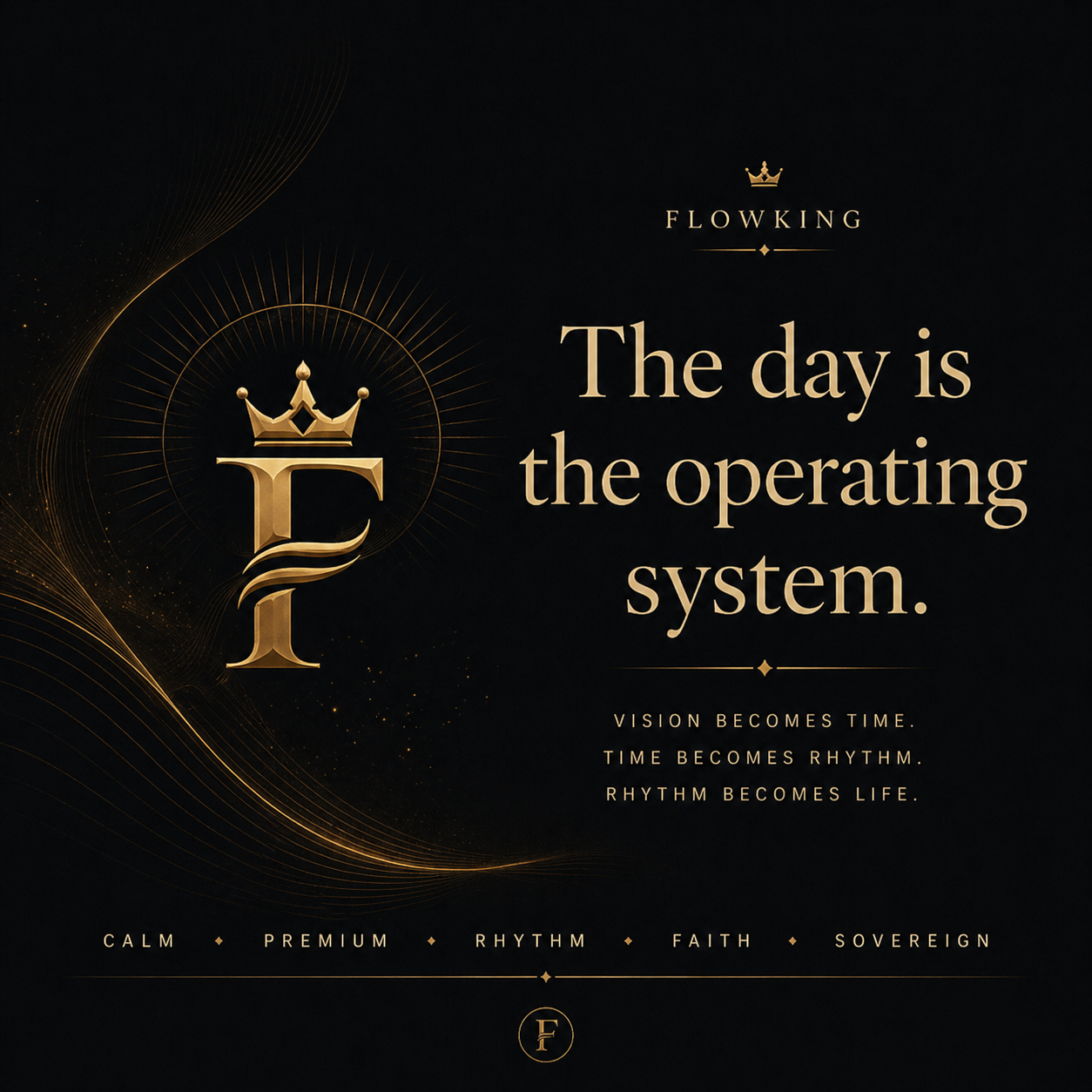 FlowKing poster reading the day is the operating system