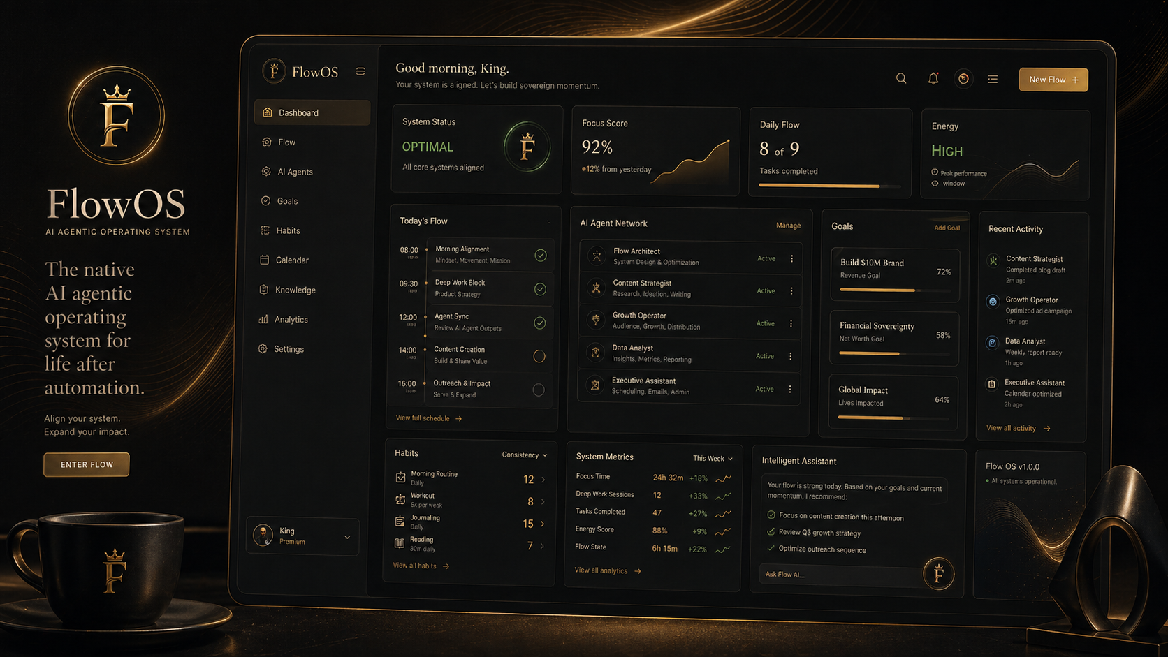 FlowOS premium dashboard preview